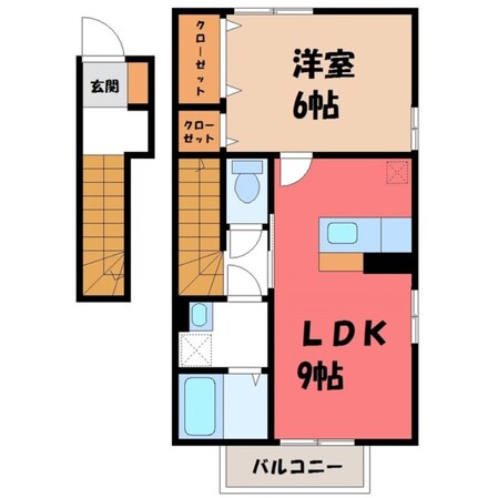 エスポワール海都 Bの物件間取画像